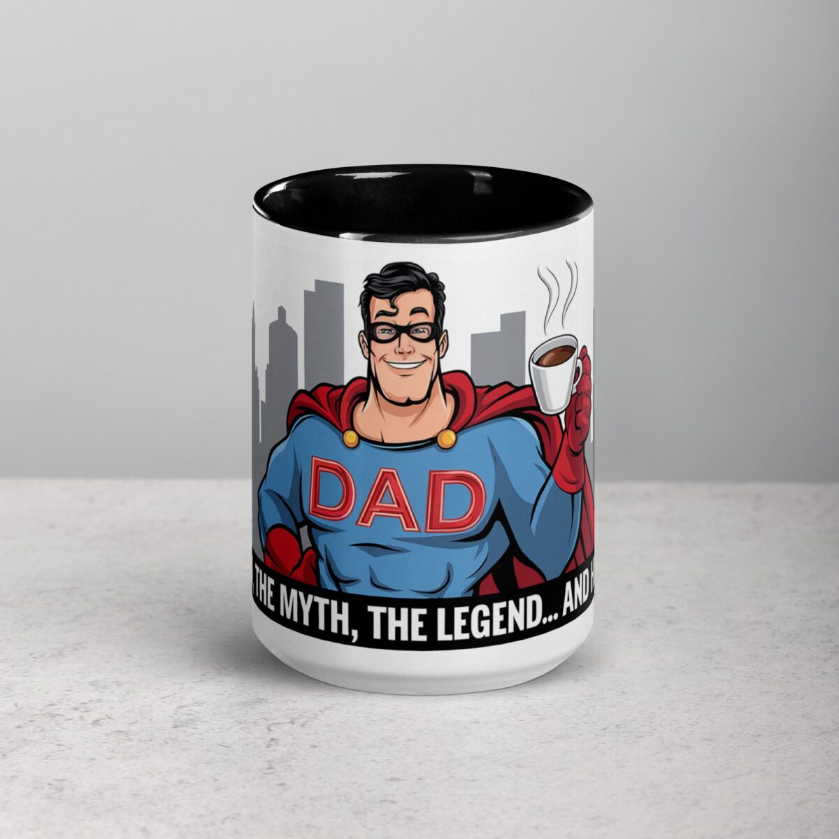 The Man, The Myth, The Legend... and His Coffee Dad Superhero Mug - Image 4