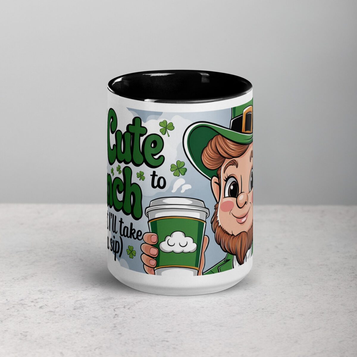 Too Cute to Pinch Leprechaun (But I’ll Take a Sip) Coffee Mug - Image 4