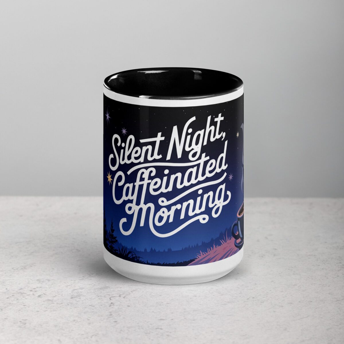 Silent Night, Caffeinated Morning Coffee Mug - Image 4