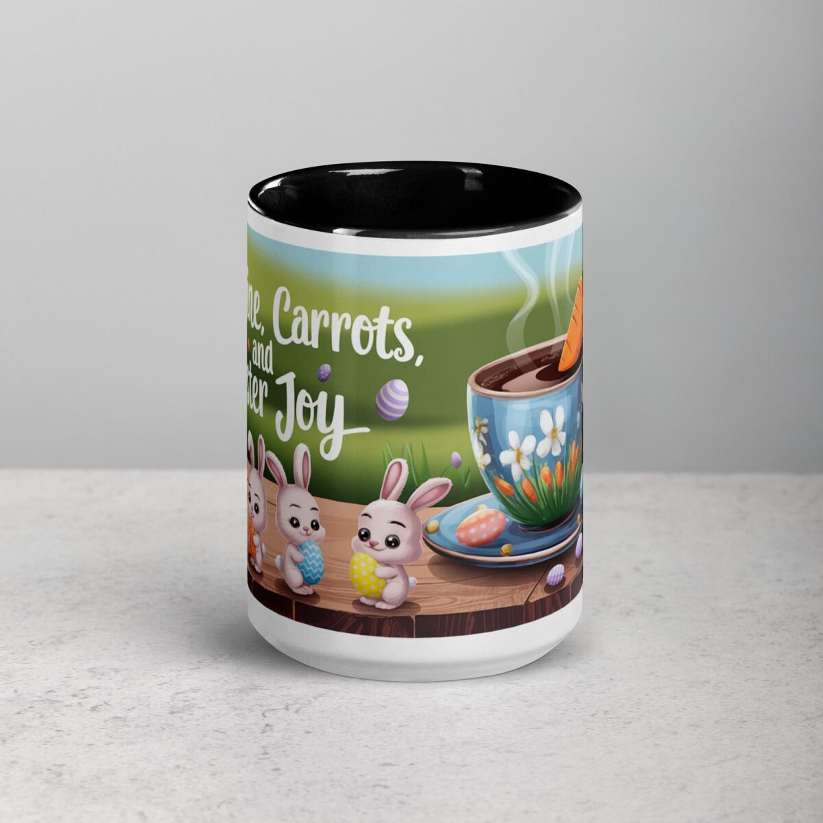 Caffeine, Carrots, and Easter Joy Coffee Mug - Image 4
