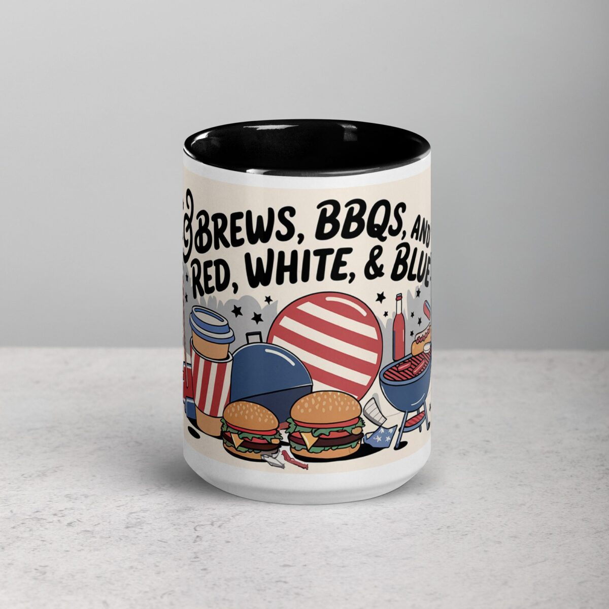 Brews, BBQs, & Red, White, & Blue Coffee Mug - Image 4