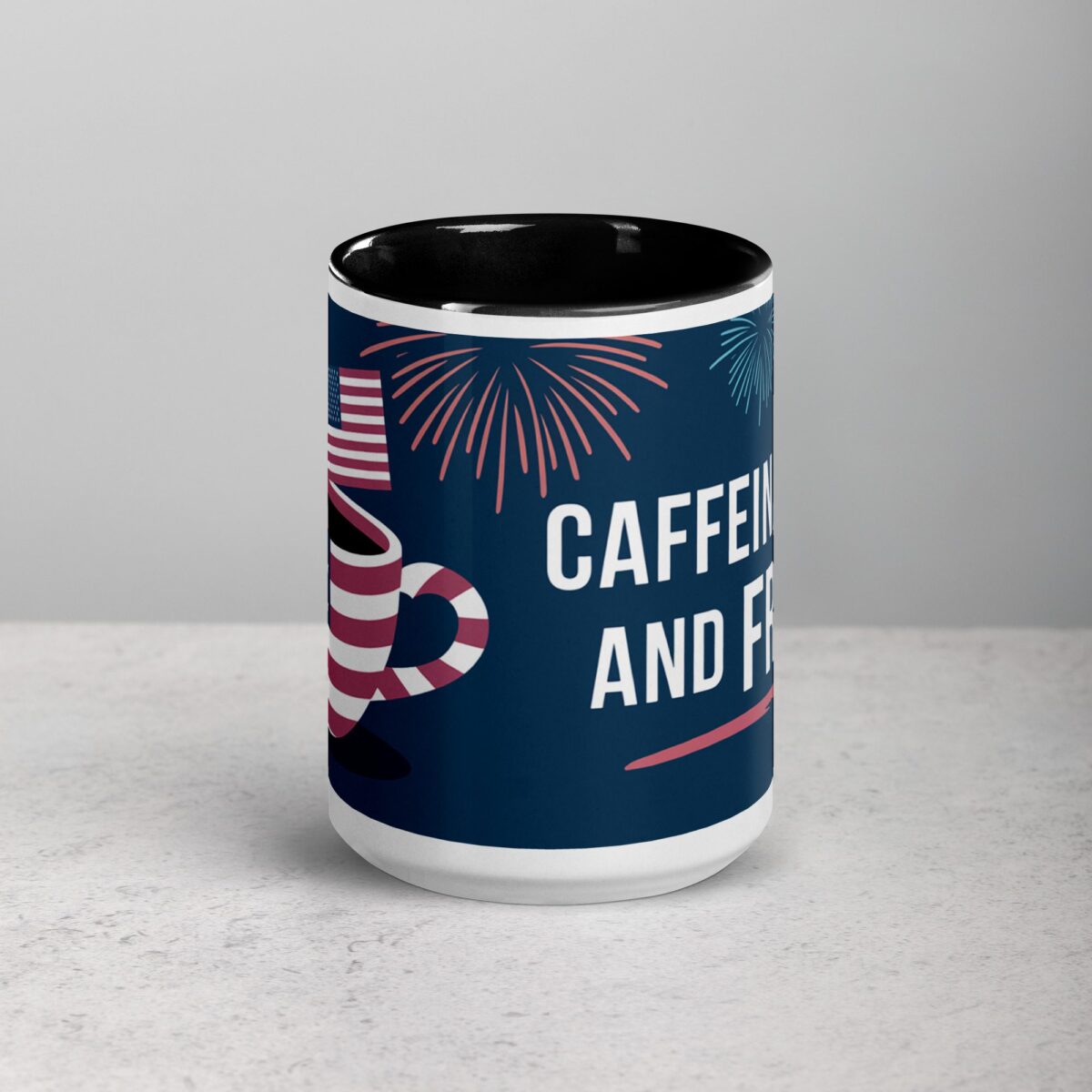 Caffeinated and Free 4th of July Coffee Mug - Image 4