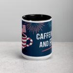 Caffeinated and Free 4th of July Coffee Mug - Image 4