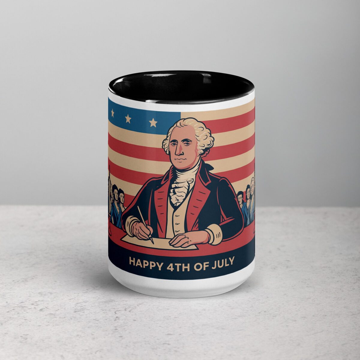 Happy 4th of July George Washington Retro Coffee Mug - Image 4