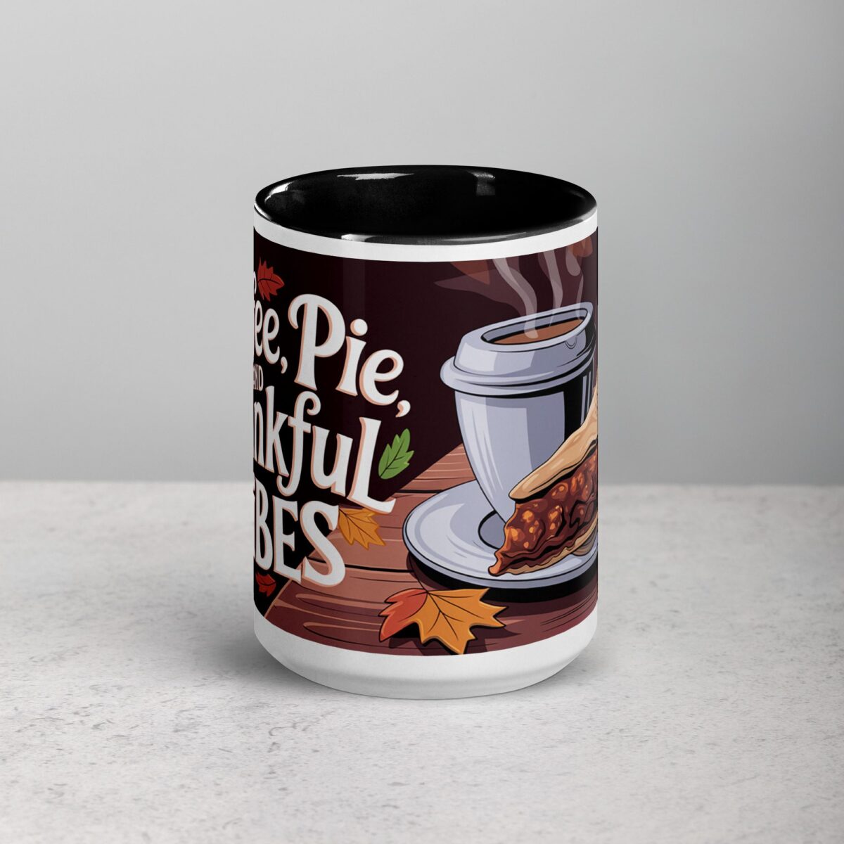 Coffee, Pie, & Thankful Vibes Mug - Image 4
