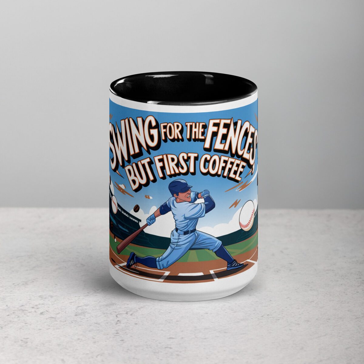 Swing for the Fences, But First Coffee Baseball Mug - Image 4