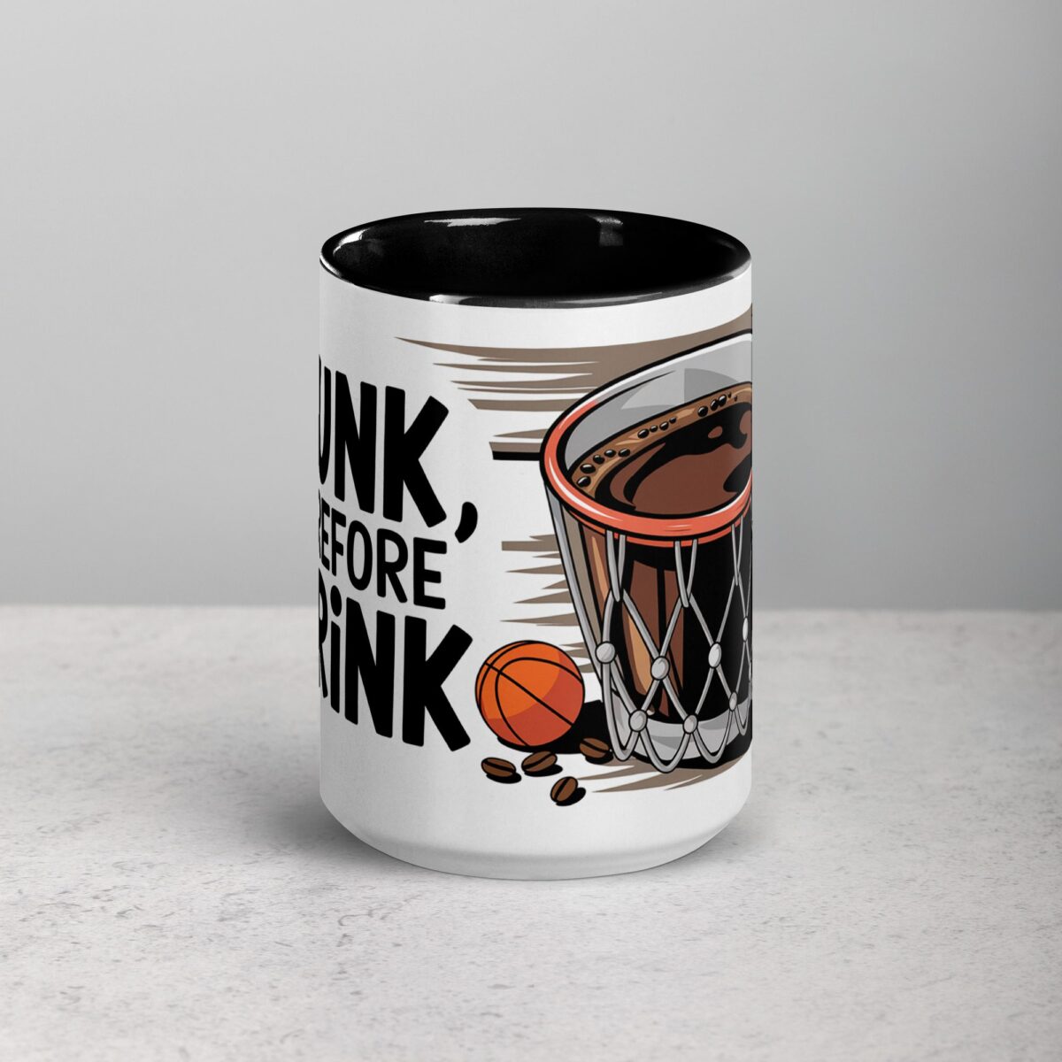 I Dunk, Therefore I Drink Basketball Coffee Mug - Image 4