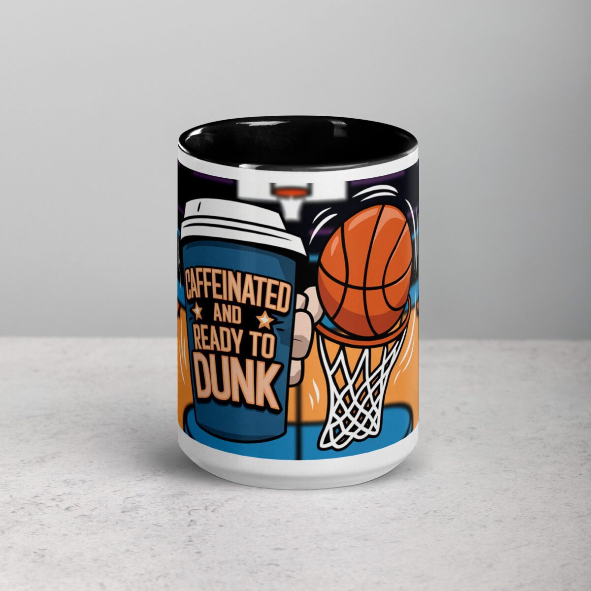 Caffeinated and Ready to Dunk Basketball Mug - Image 4