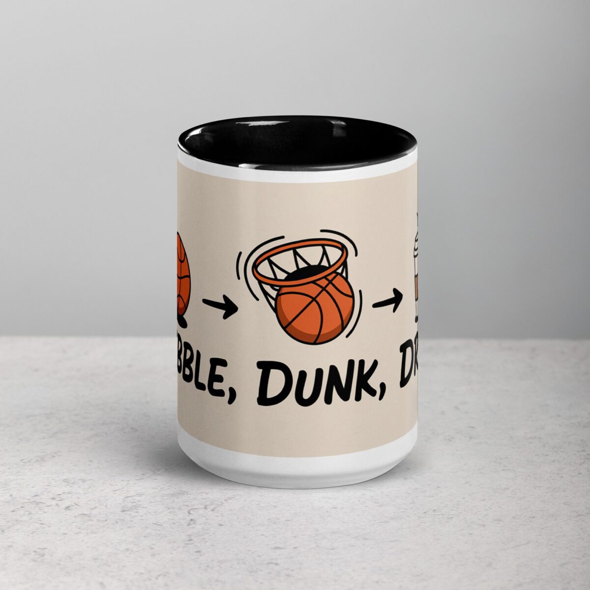 Dribble, Dunk, Drink Basketball Coffee Mug & Tea Cup - Image 4