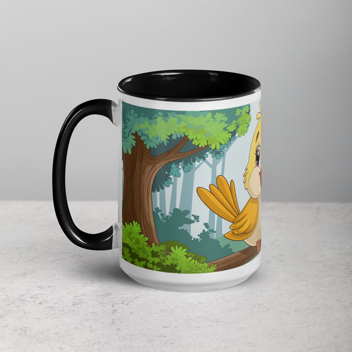 Cute Bird in Forest Coffee Mug & Tea Cup - Image 5