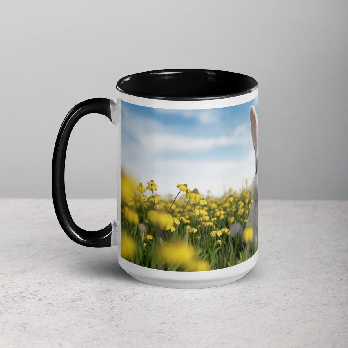 Bunny with Flowers Coffee Mug & Tea Cup - Image 5
