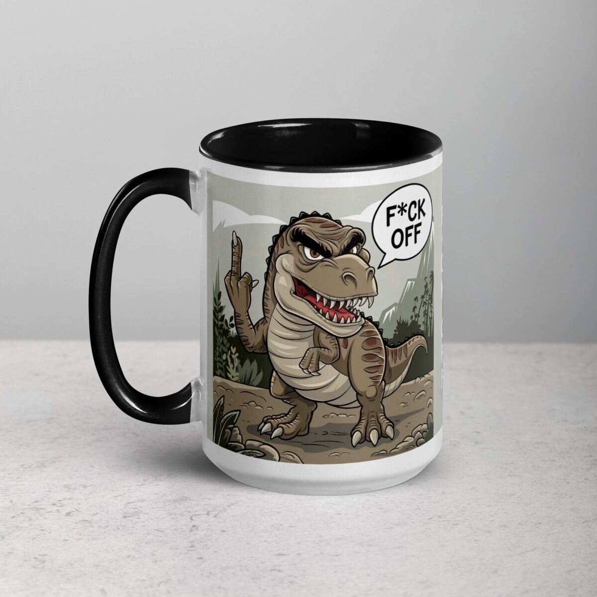 Middle Finger Dinosaur Coffee Mug & Tea Cup - Image 5