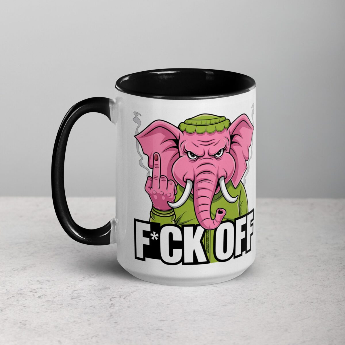 Elephant Middle Finger Coffee Mug & Tea Cup - Image 5