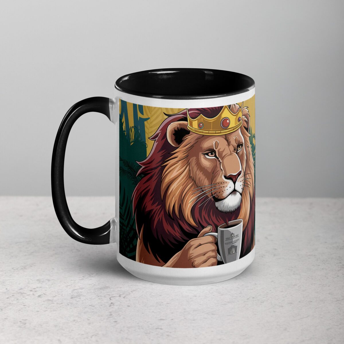 King of the Jungle But Coffee First Lion Mug - Image 5