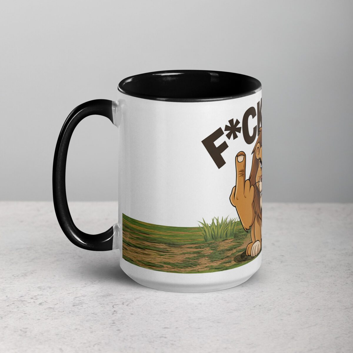 Middle Finger Lion Coffee Mug & Tea Cup - Image 5