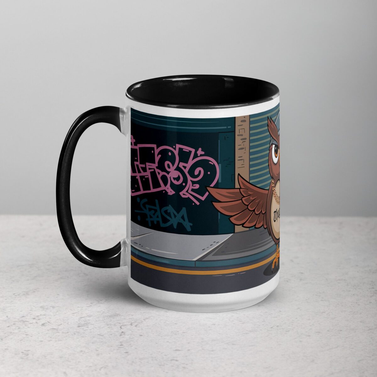 Thug Life Gangster Owl Coffee Mug & Tea Cup - Image 5