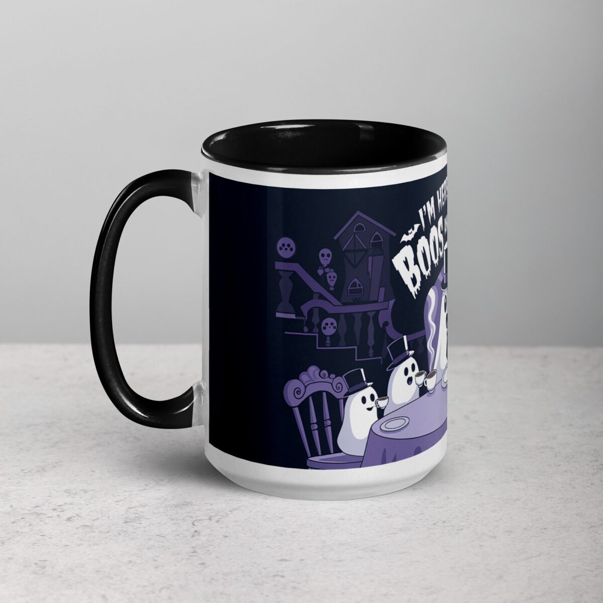 I’m Here for the Boos & Brews Ghost Coffee Mug - Image 5