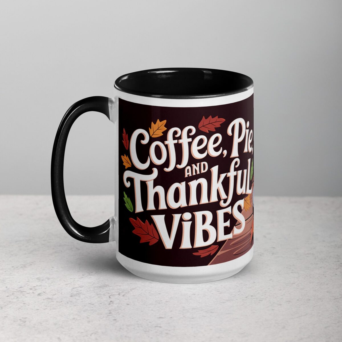 Coffee, Pie, & Thankful Vibes Mug - Image 5