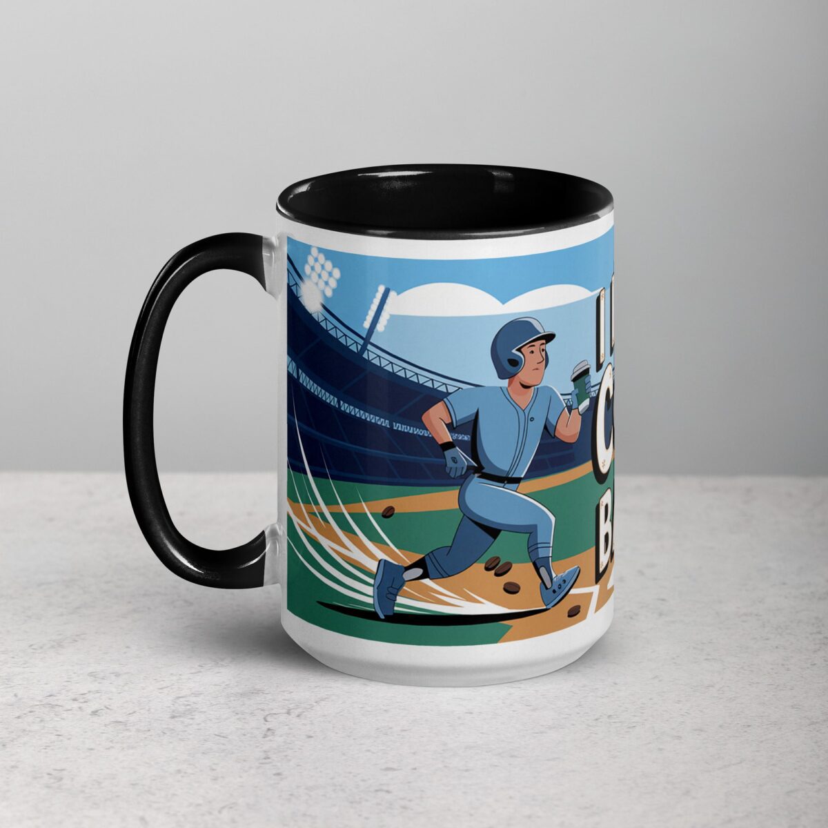 I Run on Coffee & Base Hits Baseball Coffee Mug - Image 5
