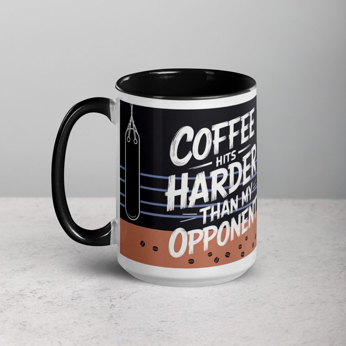Coffee Hits Harder Than My Opponent Boxing Mug - Image 5