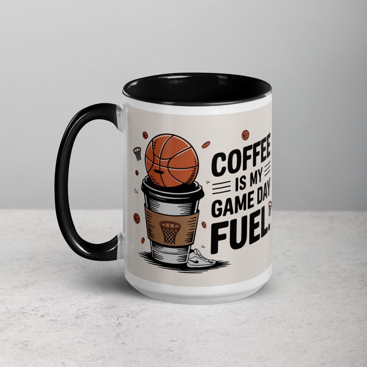 Coffee is My Game Day Fuel Basketball Mug - Image 5