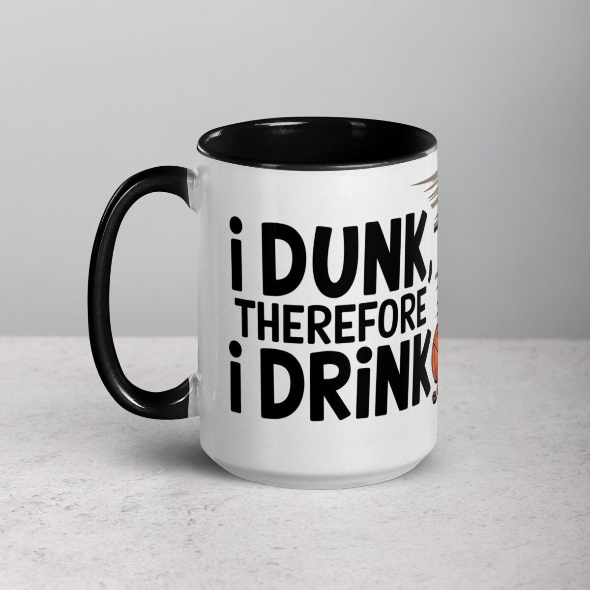 I Dunk, Therefore I Drink Basketball Coffee Mug - Image 5