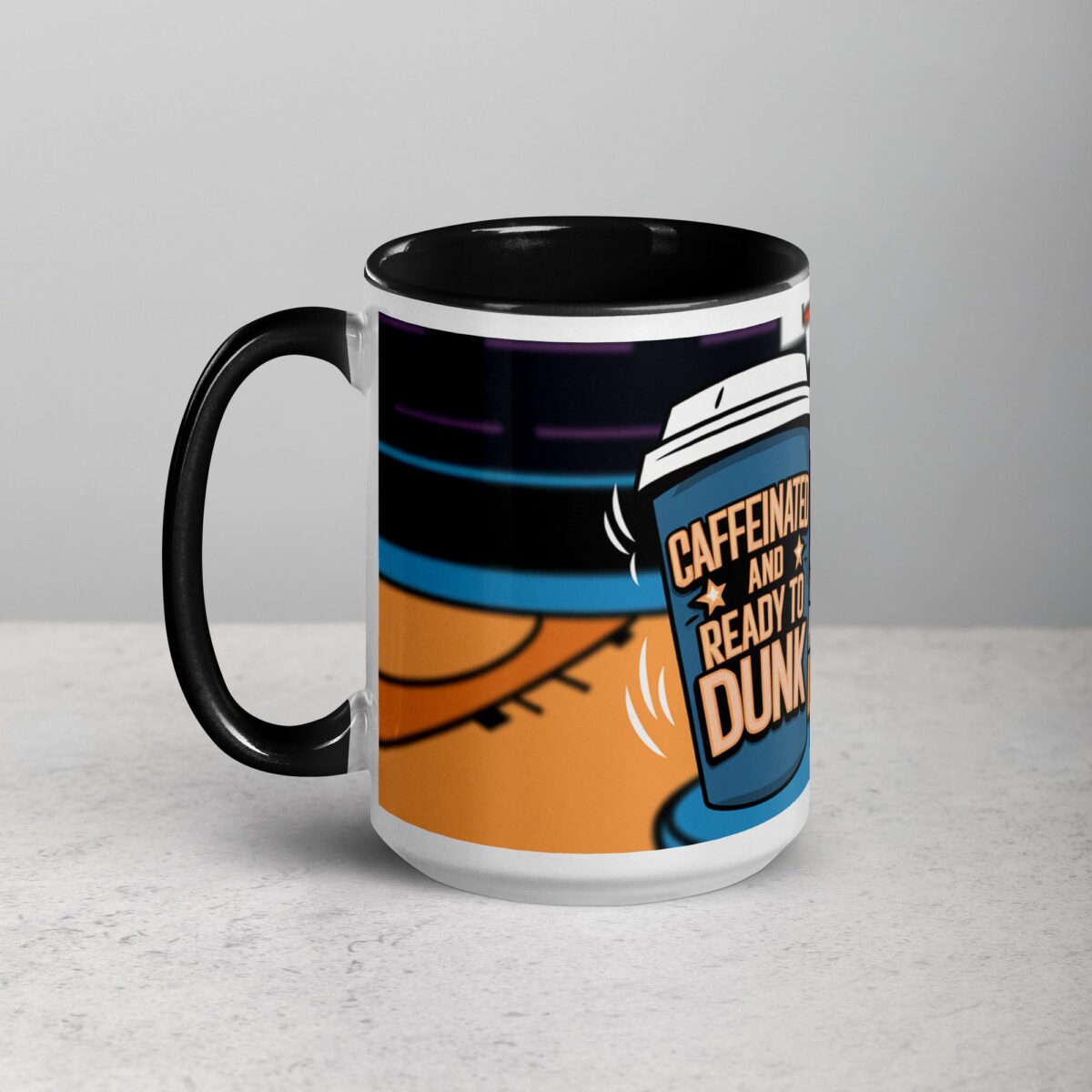 Caffeinated and Ready to Dunk Basketball Mug - Image 5