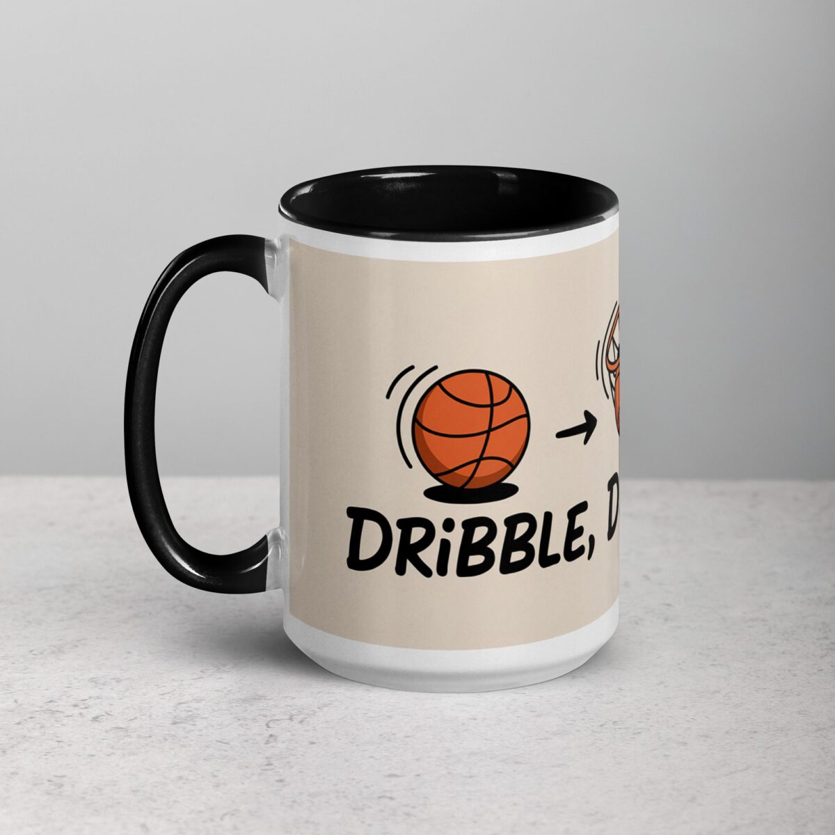 Dribble, Dunk, Drink Basketball Coffee Mug & Tea Cup - Image 5
