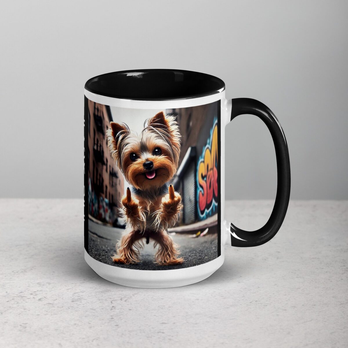 Yorkie Middle Finger Coffee Mug & Tea Cup - Image 6