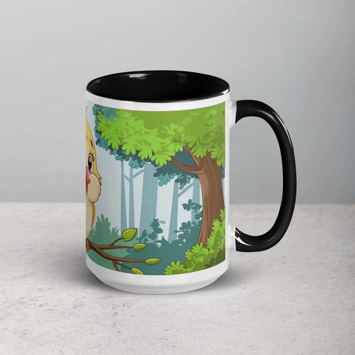 Cute Bird in Forest Coffee Mug & Tea Cup - Image 6