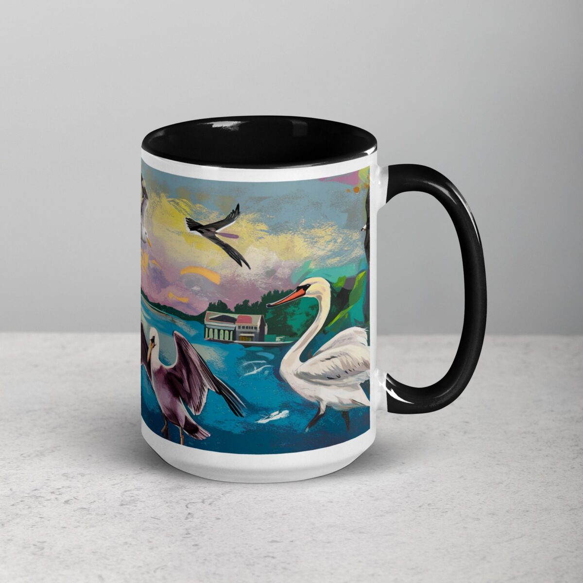 Flying Birds Graffiti Style Coffee Mugs & Tea Cup - Image 6