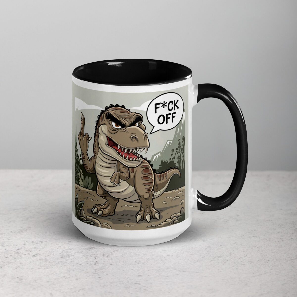 Middle Finger Dinosaur Coffee Mug & Tea Cup - Image 6