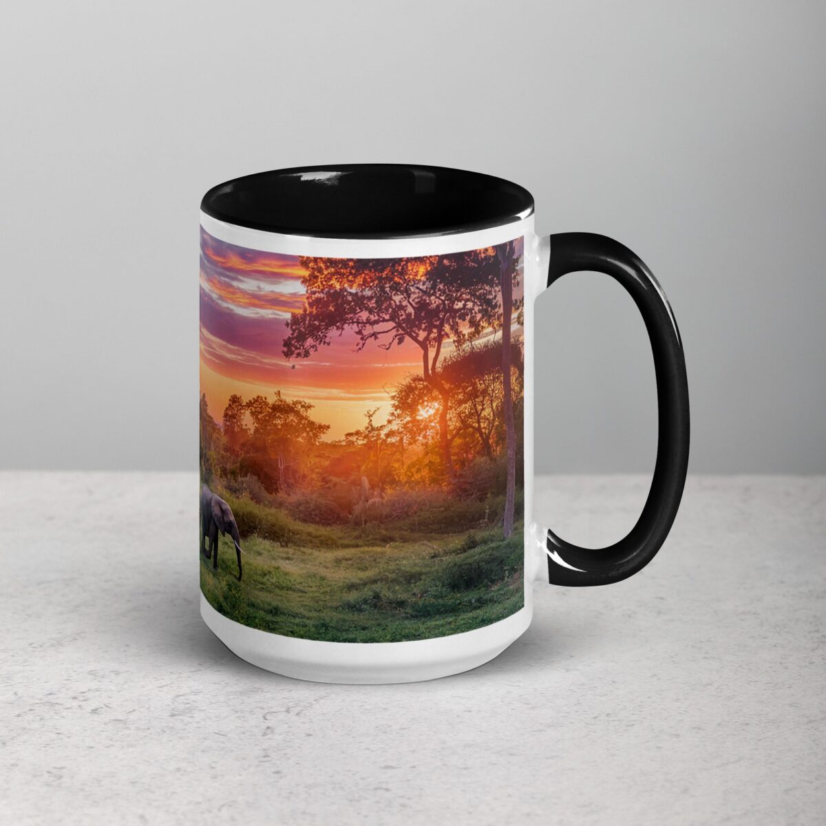 Elephant Jungle Sunset Coffee Mug & Tea Cup - Image 6
