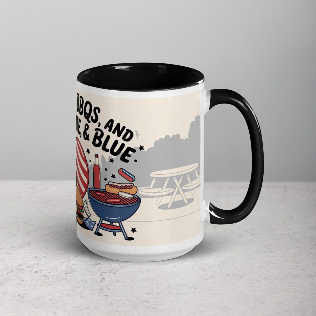 Brews, BBQs, & Red, White, & Blue Coffee Mug - Image 6