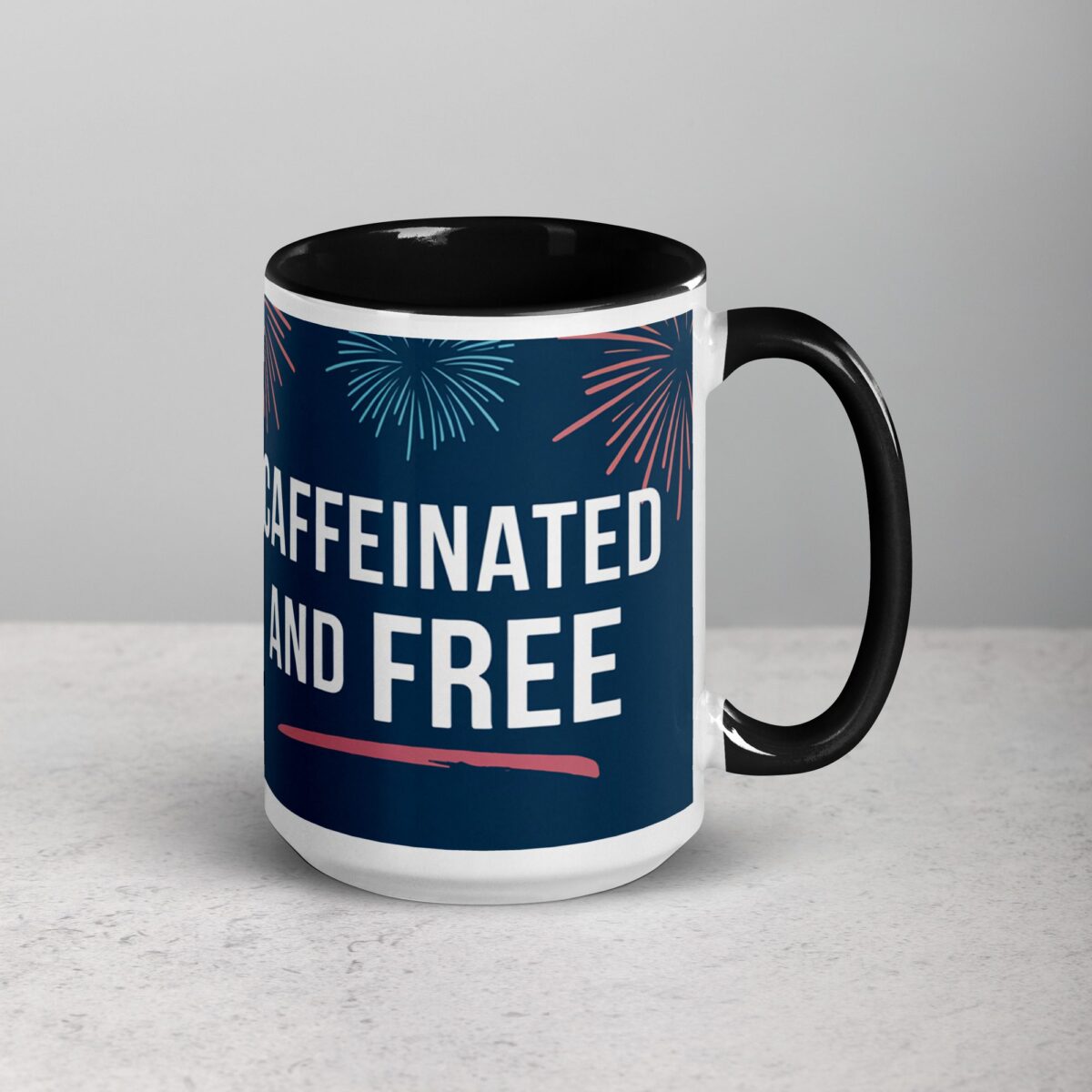 Caffeinated and Free 4th of July Coffee Mug - Image 6