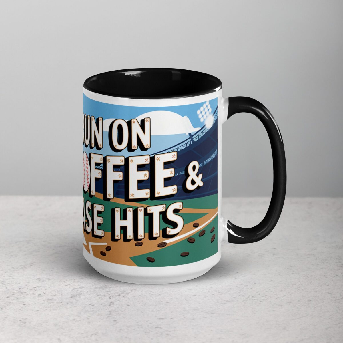 I Run on Coffee & Base Hits Baseball Coffee Mug - Image 6