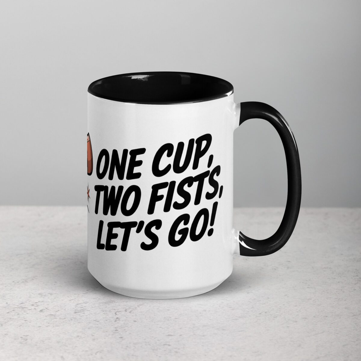 One Cup, Two Fists, Let’s Go! Boxing Coffee Mug - Image 6