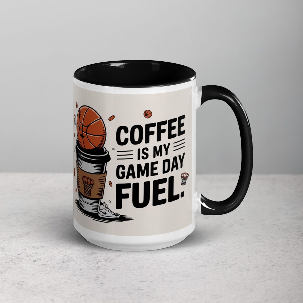 Coffee is My Game Day Fuel Basketball Mug - Image 6