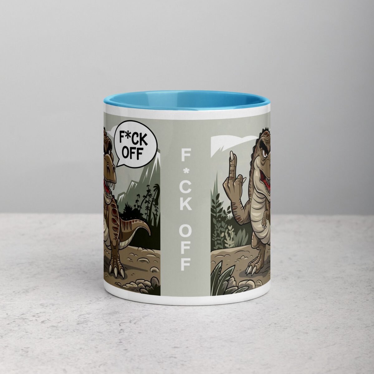 Middle Finger Dinosaur Coffee Mug & Tea Cup - Image 13
