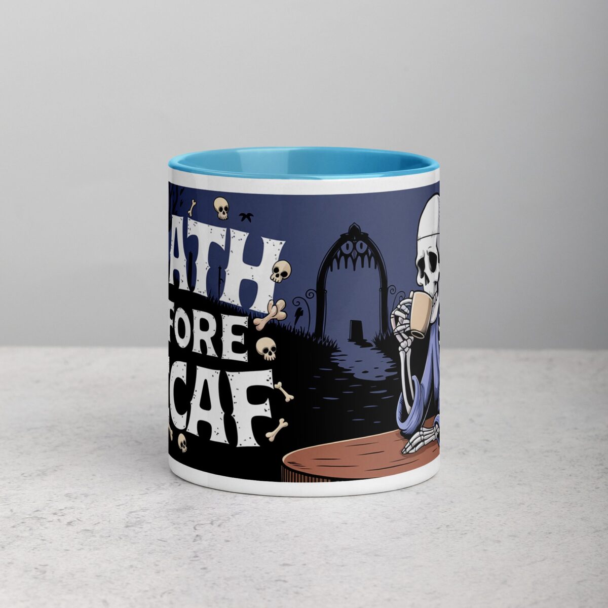 Death Before Decaf Halloween Coffee Mug - Image 13