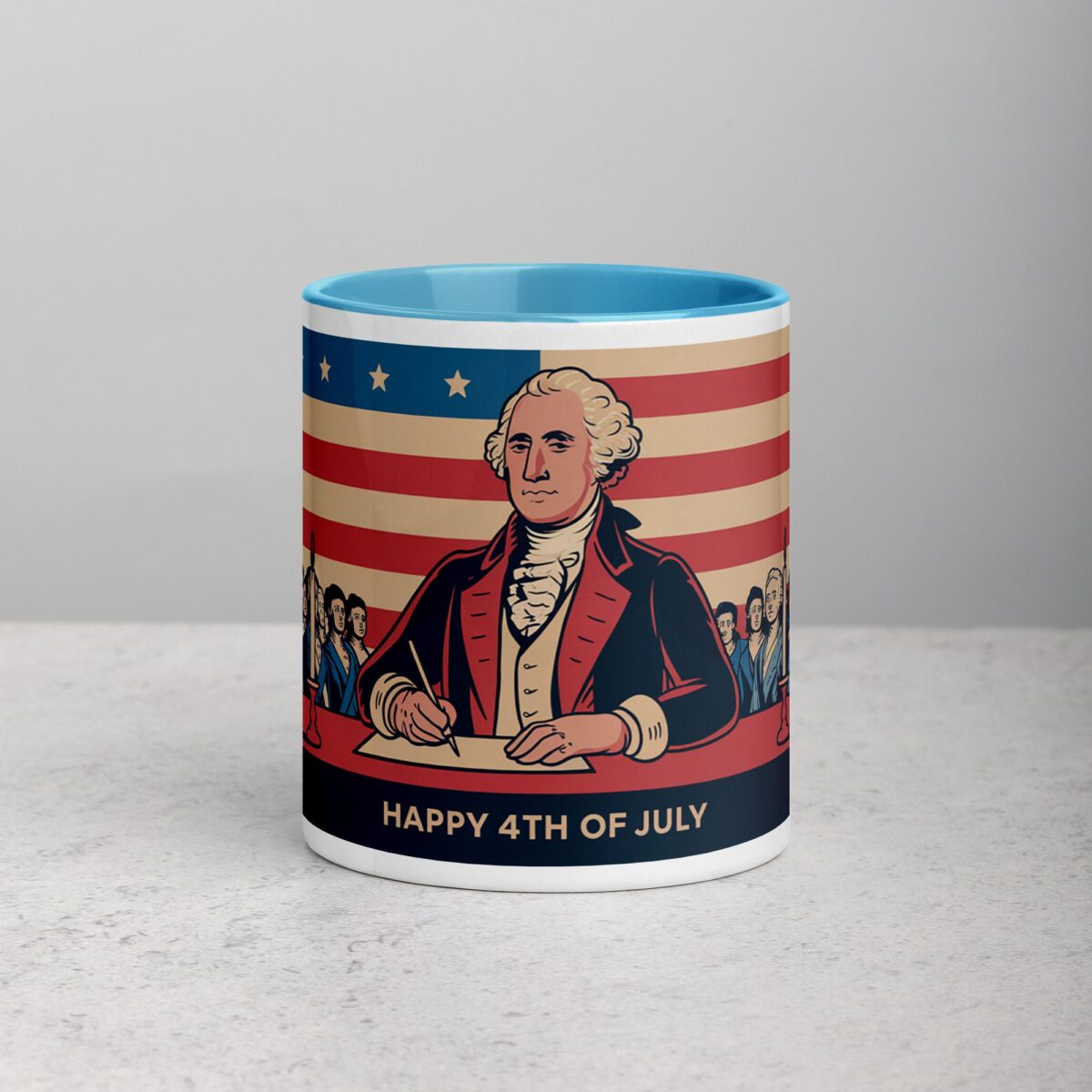 Happy 4th of July George Washington Retro Coffee Mug - Image 13