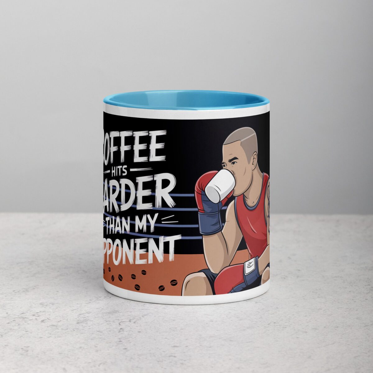 Coffee Hits Harder Than My Opponent Boxing Mug - Image 13