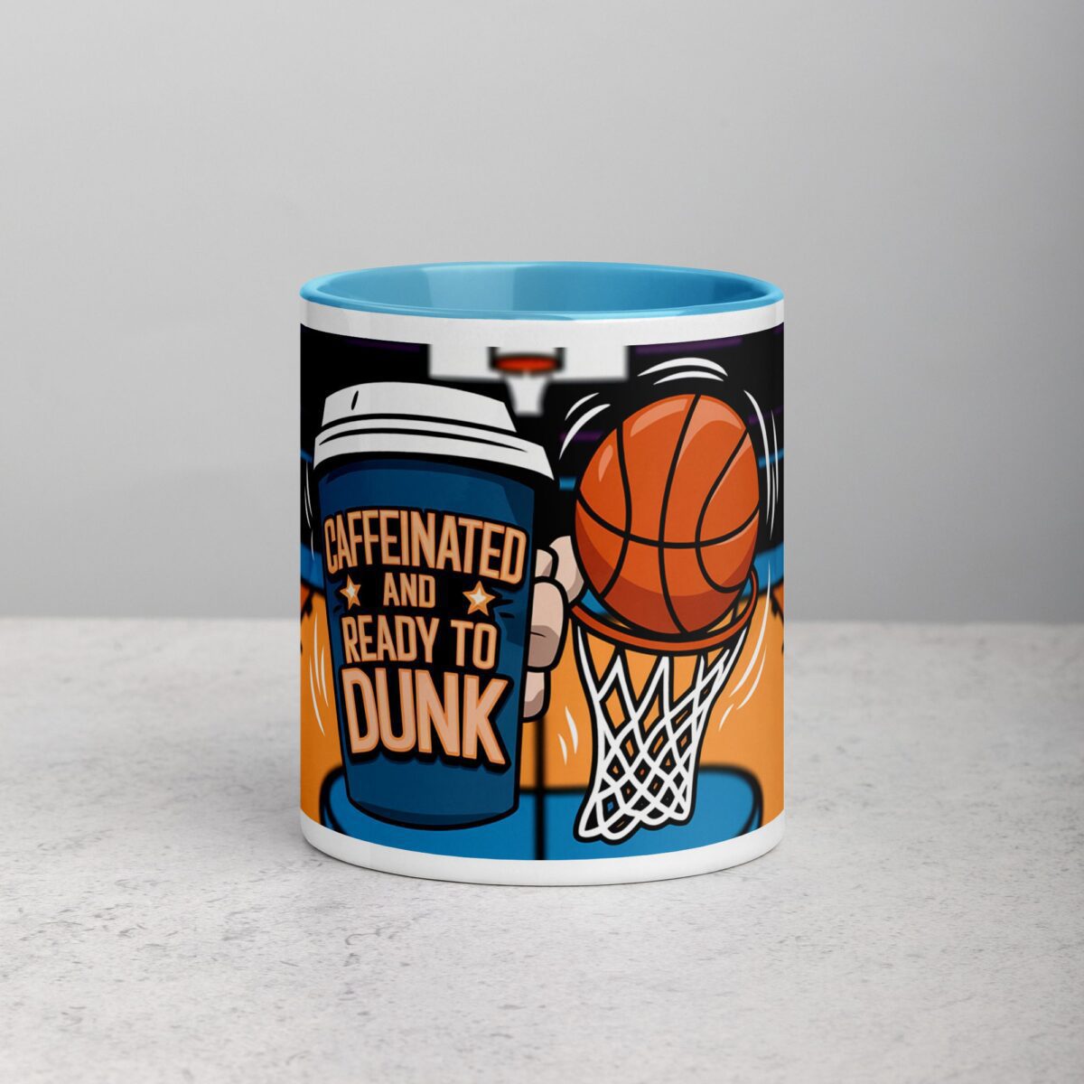 Caffeinated and Ready to Dunk Basketball Mug - Image 13