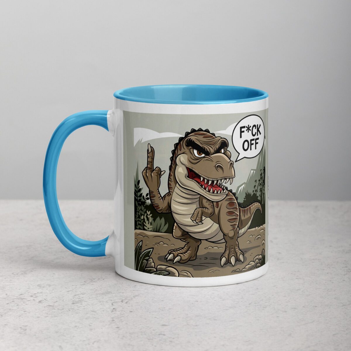 Middle Finger Dinosaur Coffee Mug & Tea Cup - Image 14