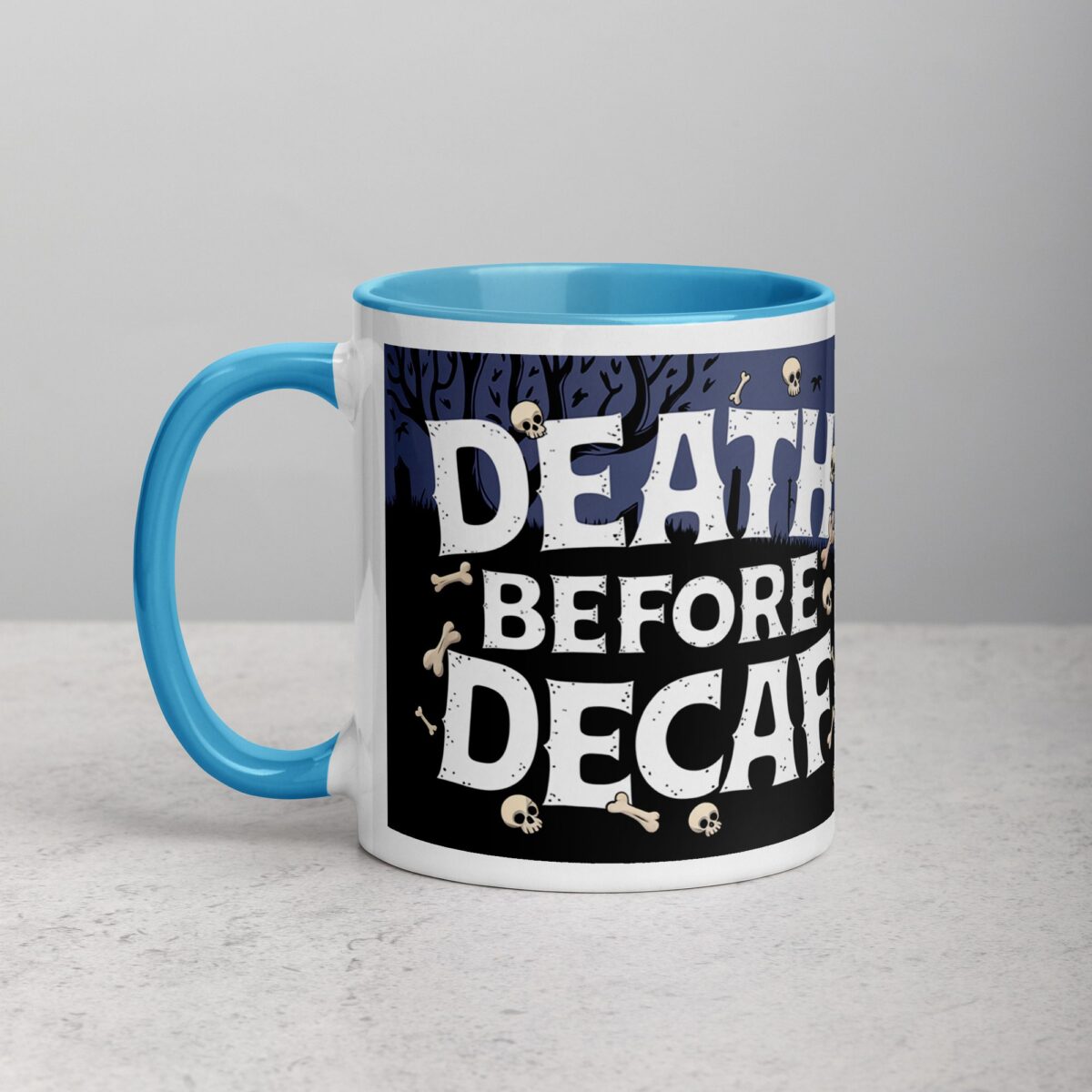 Death Before Decaf Halloween Coffee Mug - Image 14