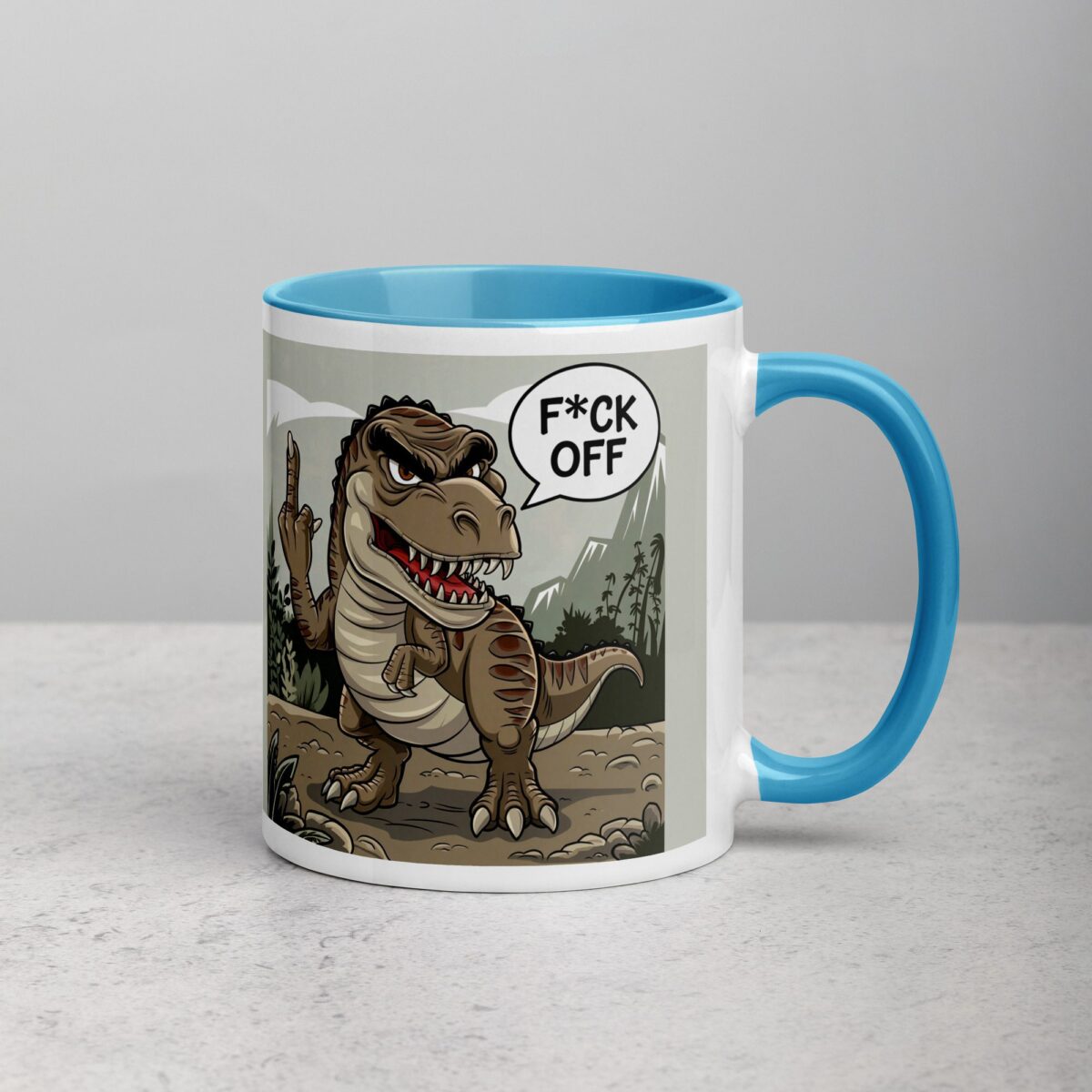 Middle Finger Dinosaur Coffee Mug & Tea Cup - Image 15