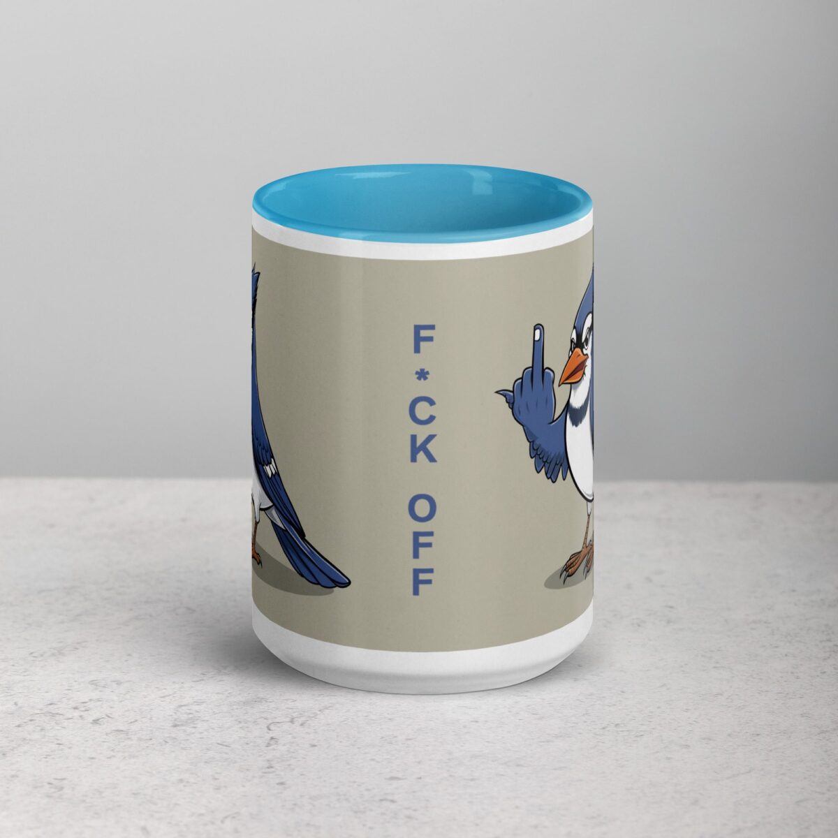 Middle Finger Blue Jay Coffee Mug & Tea Cup - Image 16