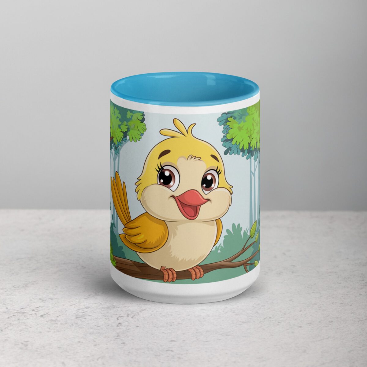 Cute Bird in Forest Coffee Mug & Tea Cup - Image 16