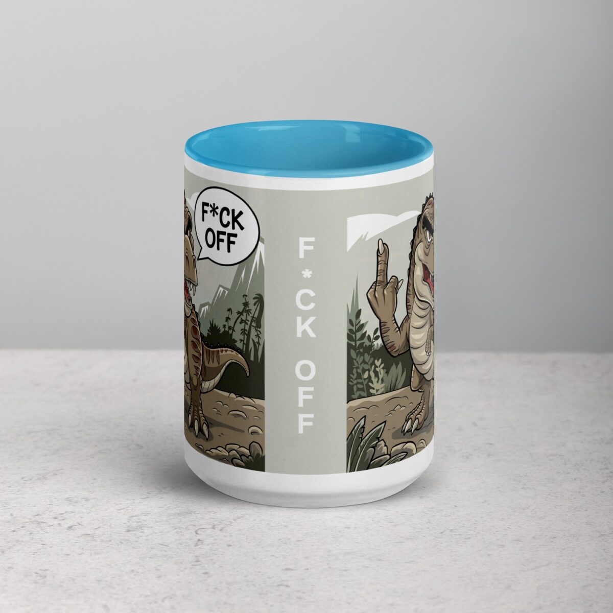 Middle Finger Dinosaur Coffee Mug & Tea Cup - Image 16
