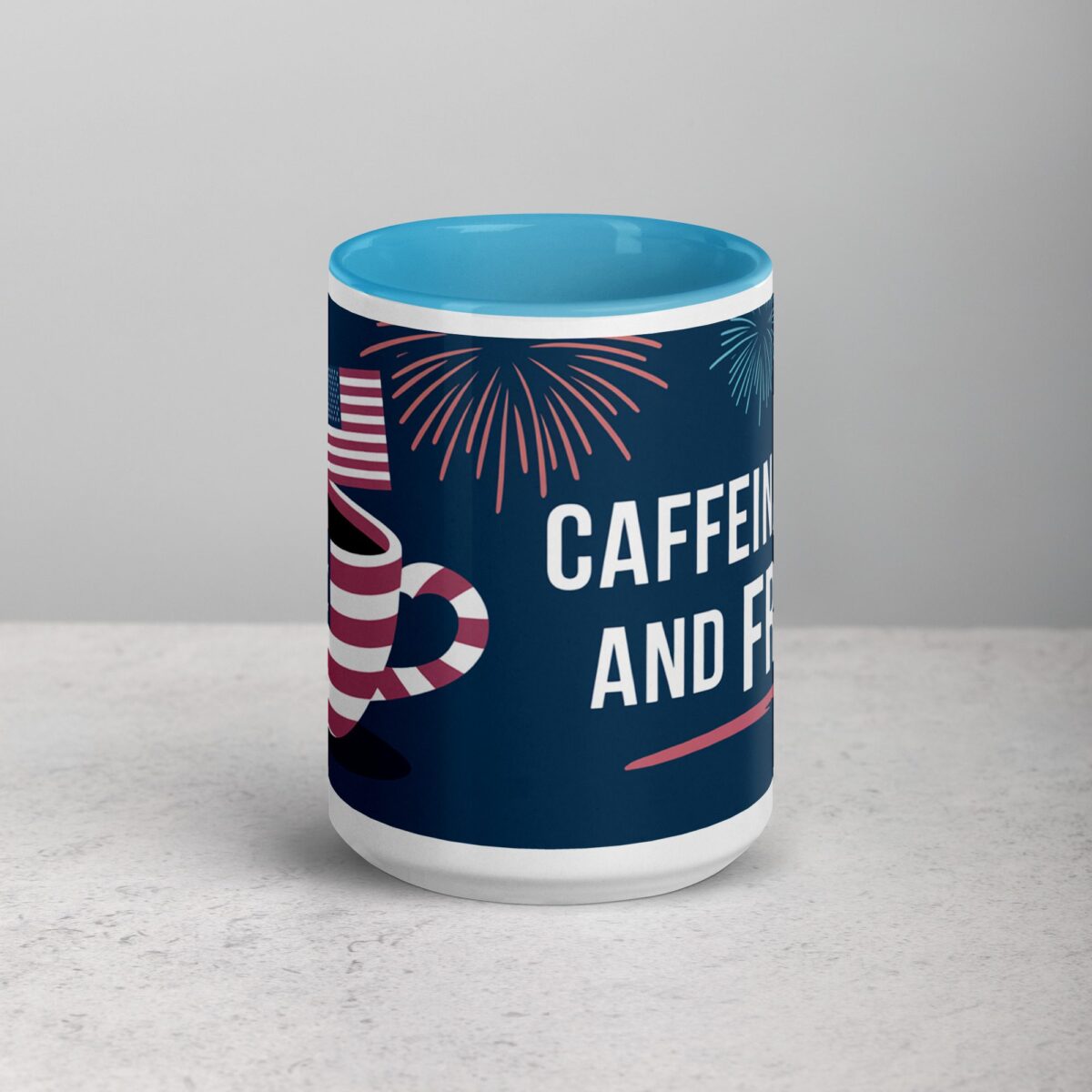 Caffeinated and Free 4th of July Coffee Mug - Image 16